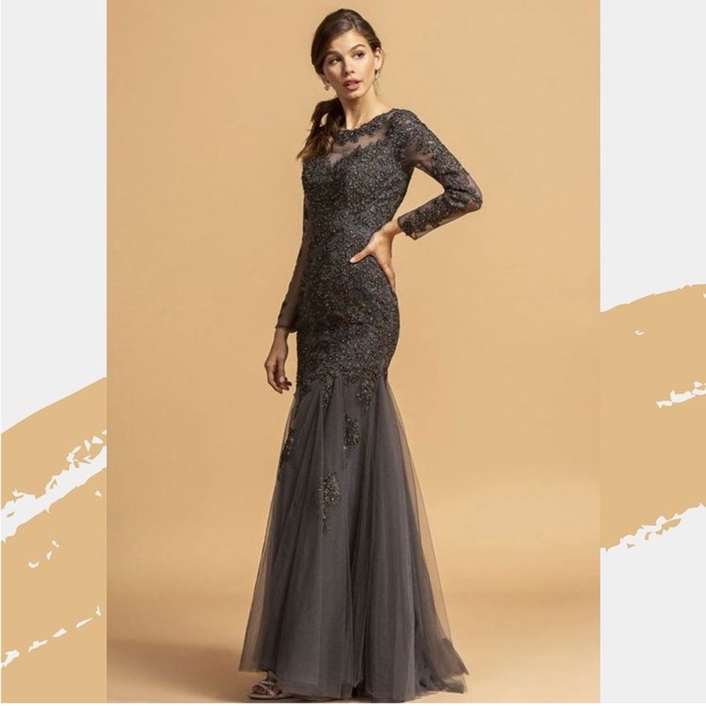 New charcoal lace dress